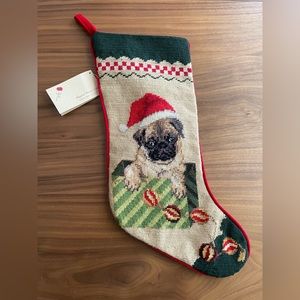 New Pug Needlepoint Stocking